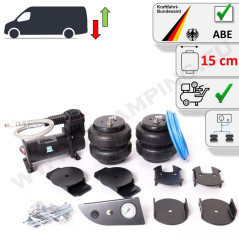 Air Suspension Kit - Single-Circuit with Compressor and vehicle specific manometer - 15 cm - Ducato, Boxer, Jumper