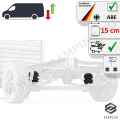 Air Suspension Kit - Single-Circuit with Compressor and vehicle specific manometer - 15 cm - Ducato, Boxer, Jumper