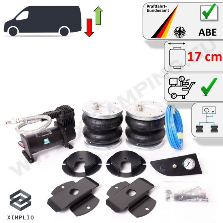 Air Suspension Kit - Single-Circuit with Compressor and vehicle specific manometer - 17 cm - Ducato, Boxer, Jumper