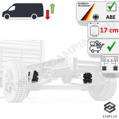 Air Suspension Kit - Dual-Circuit with Compressor and universal manometer - 17 cm - Ducato, Boxer, Jumper
