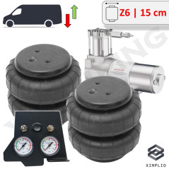 Air springs with 15 cm air bags and compressor